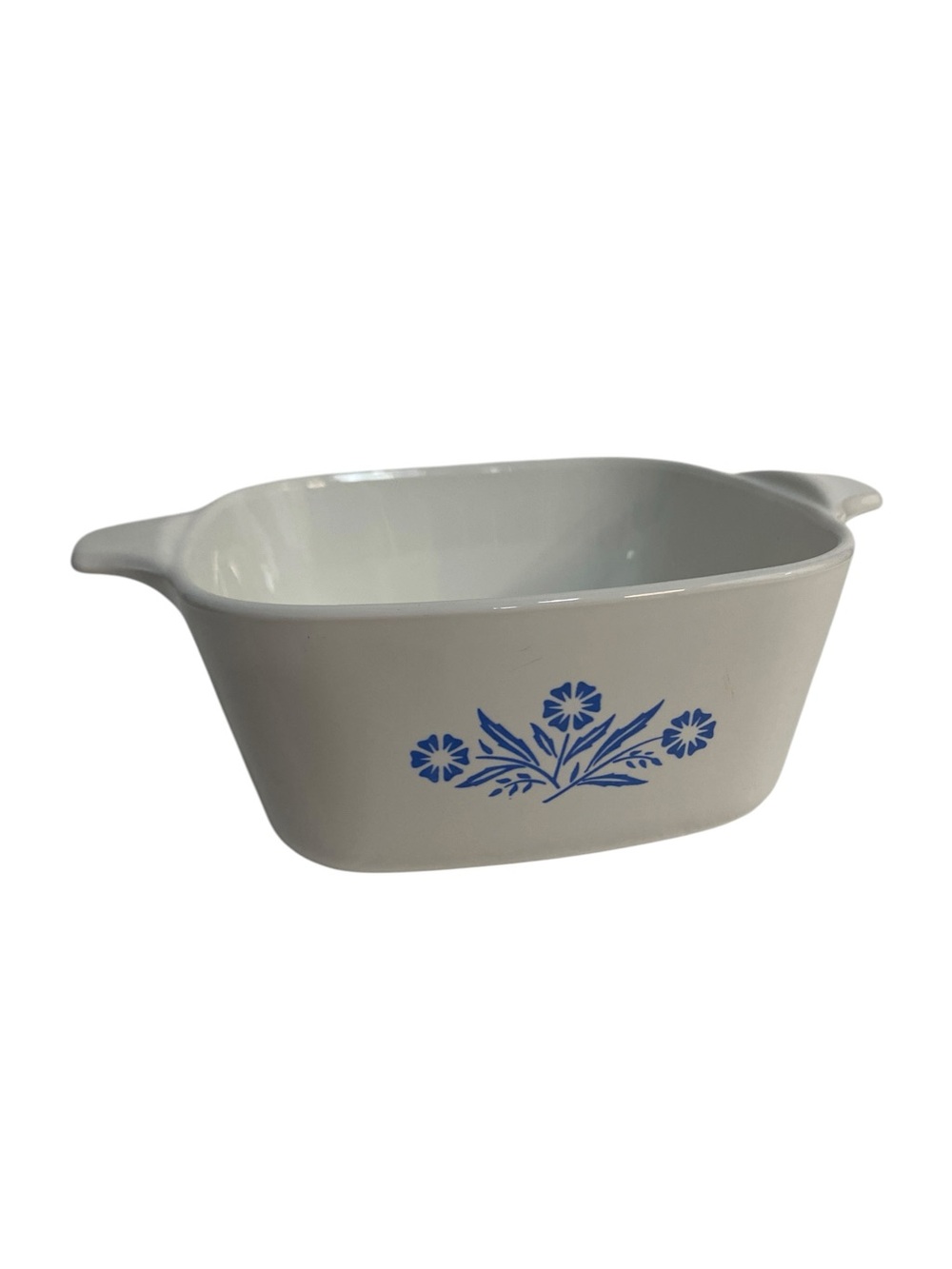 Corningware White Ceramic Baking Dish with Blue Floral Pattern Blue Cornflower